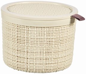 Коробка круглая с крышкой JUTE 2л кремовый,CURVER