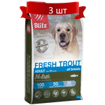 Сухой корм BLITZ к/соб FRESH TROUT Holistic низкозерновой Форель 0.5кг*3 шт - изображение