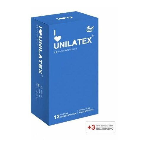 Классические презервативы Unilatex Natural Plain, 15 шт, 3013Un