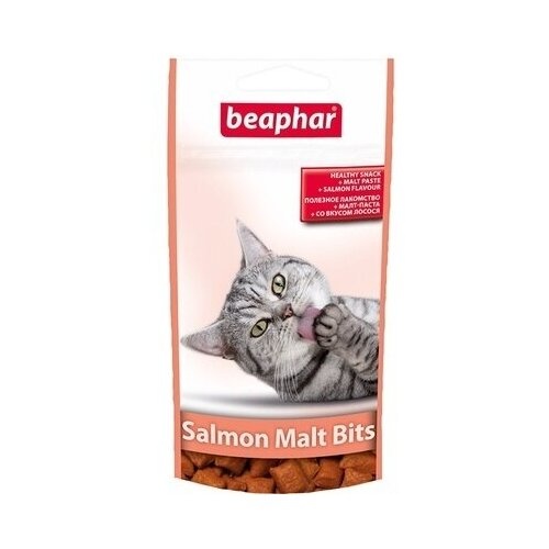 Beaphar - Лакомство для вывода шерсти, лосось (Malt Bits Salmon), 75шт.