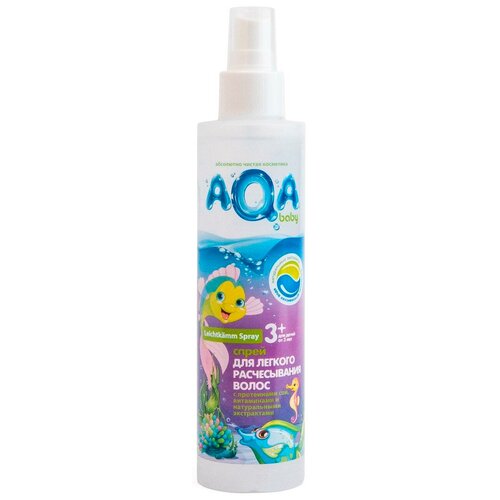 aqa baby средство aqa baby для мытья бутылочек сосок и детской посуды 500 мл 2 шт AQA baby Спрей для лёгкого расчёсывания волос, 200 мл