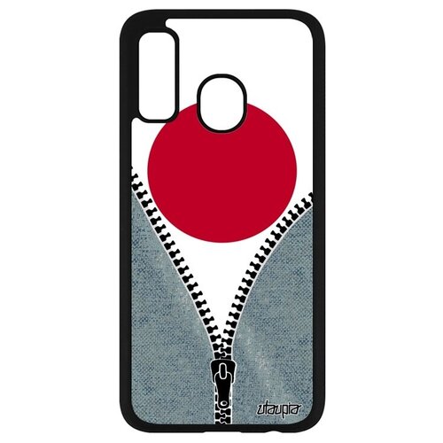фото Дизайнерский чехол для телефона // galaxy a40 // "флаг японии на молнии" туризм патриот, utaupia, серый