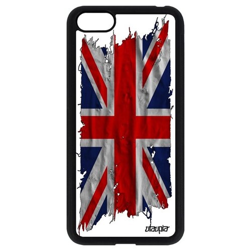 фото Защитный чехол на мобильный // huawei y5 2018 // "флаг английский на ткани" дизайн государственный, utaupia, белый