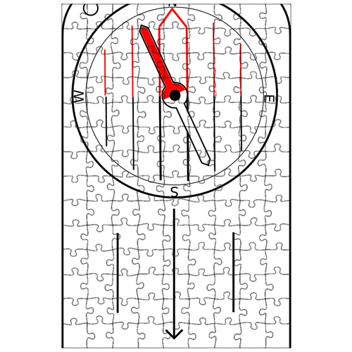 фото Магнитный пазл 27x18см."компас, спортивное ориентирование, картография" на холодильник lotsprints