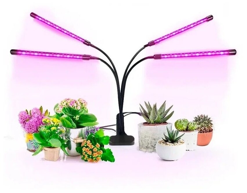 Goodland Светильник для растений четверной LED Grow Light черный - фотография № 1
