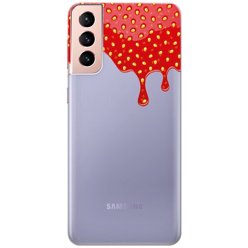 фото Силиконовый чехол на samsung galaxy s21+ / самсунг с21 плюс с 3d принтом "jam" прозрачный gosso