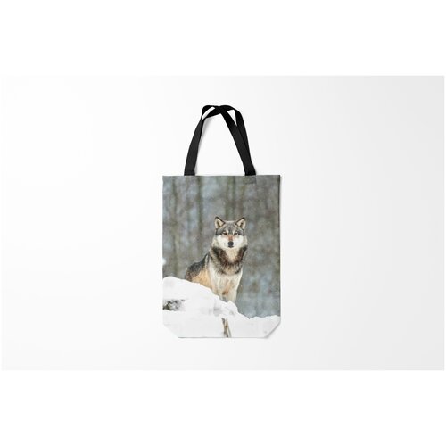 фото Сумка-шоппер / 31х42 см / звери / волки волк и снег burnettie