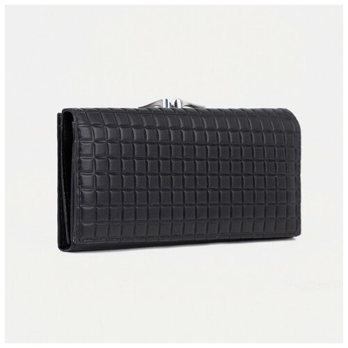 фото Кошелек , на магните, 4 отделения для банкнот, черный