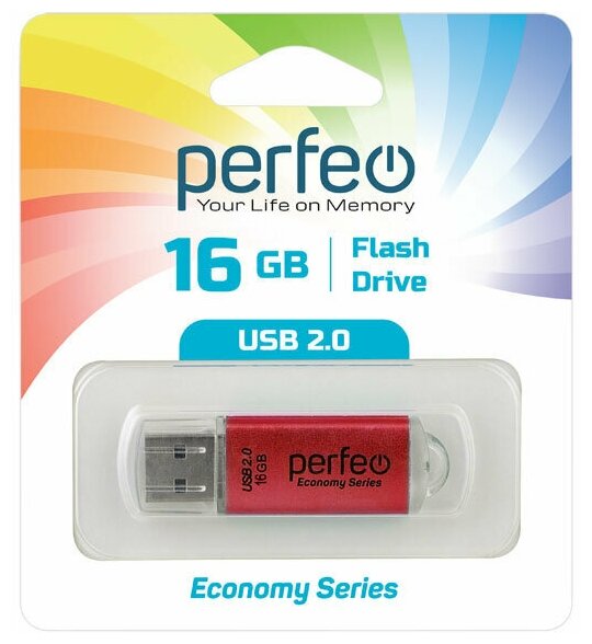 USB флешка Perfeo 16GB E01 Red ES