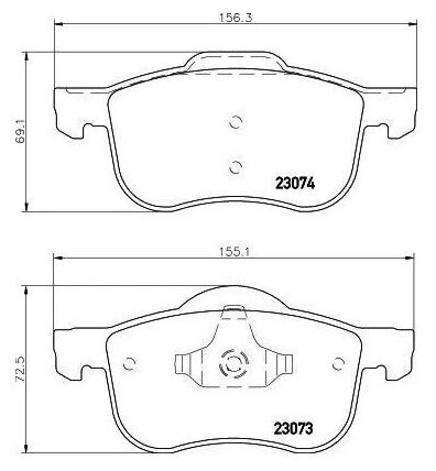 Колодка тормозная VOLVO S60 (00-)/S80 (98-)/XC70 (02-) диск. передняя (TRIALLI)