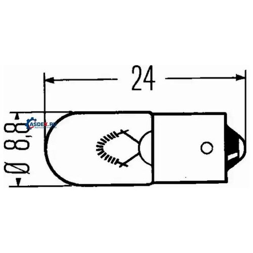 BEHR-HELLA 8GP002068241 8GP 002 068-241_лампа накаливания cтояночные огни и внутреннее освещение2W 24V BA9S\Omn DAF, Krone