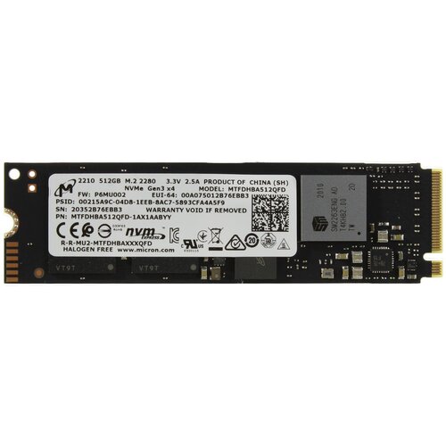 Твердотельный накопитель Micron 512 ГБ M2 MTFDHBA512QFD-1AX1AABYY 887200₽