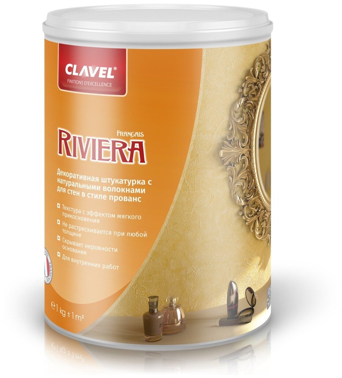 Декоративное покрытие Clavel Riviera, белый, 1 кг