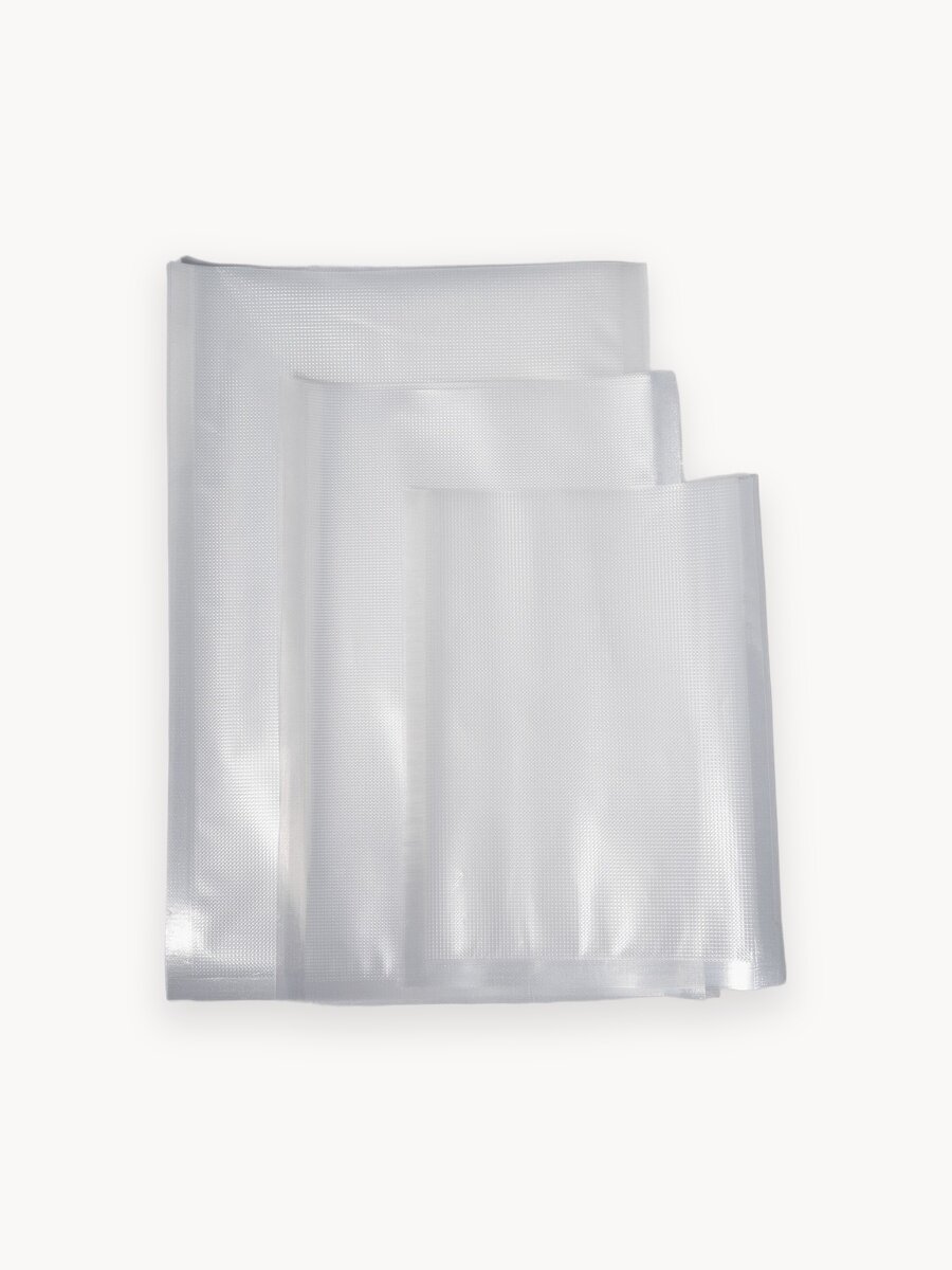 Пакеты для вакууматора рифленые 15х20, 17х25 и 20х30 для заморозки и хранения продуктов, набор 100 штук, Ами мебель