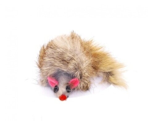 Papillon - Игрушка для кошек Пушистый мышонок, натур. Мех. Кролик, 9 см, цвет в ассорт