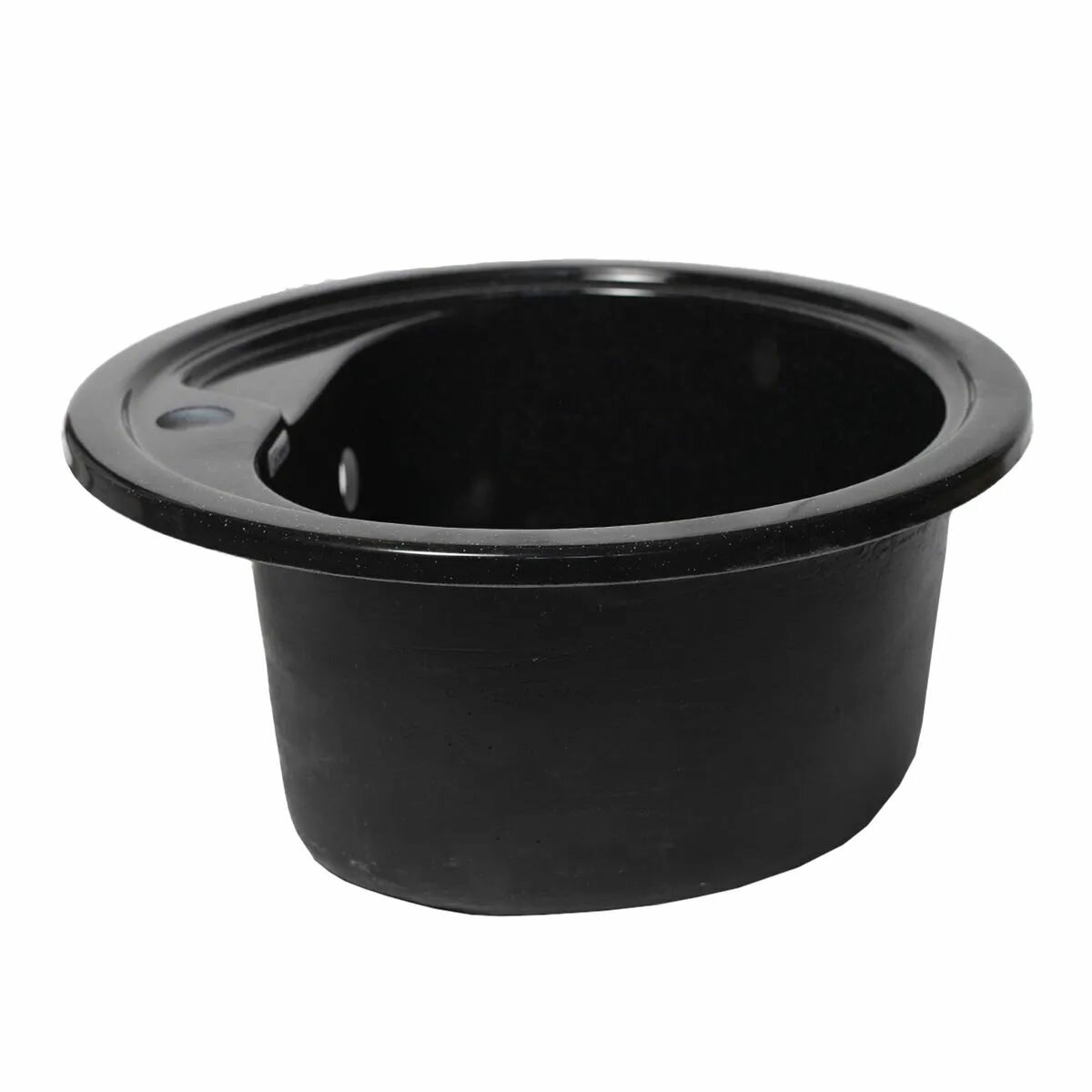 Мойка для кухни Агата AG1C1 черная круглая кварцевая глянцевая 450*190мм - фотография № 2