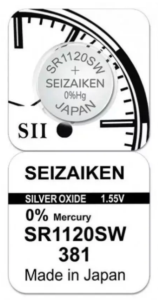 Батарейка SEIZAIKEN 381 (SR1120SW) Silver Oxide 1.55V