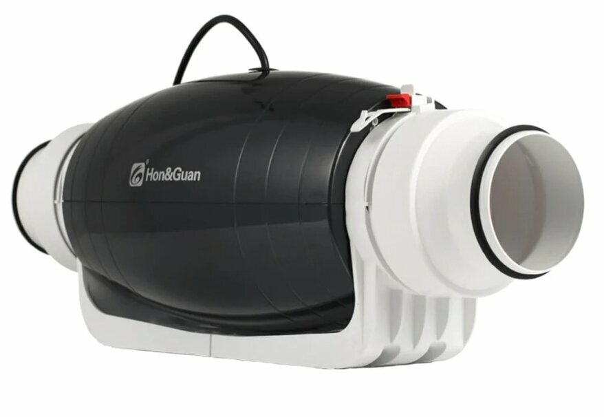 Бесшумный канальный вентилятор Hon&Guan HDD-100/125p
