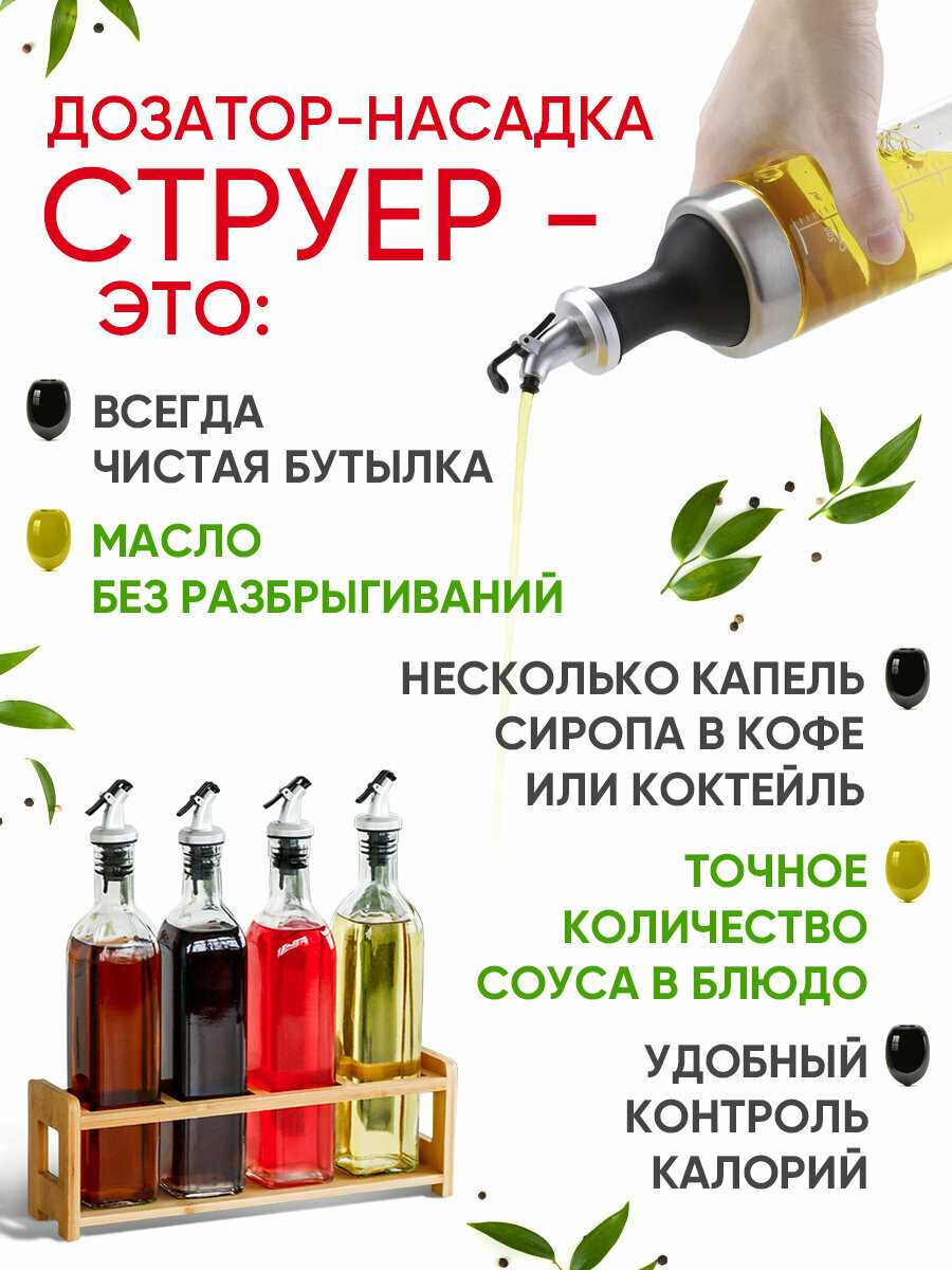Дозатор-насадка (струер) (3шт) Citchen Gaser для растительного масла / уксуса / соуса / сиропа - фотография № 2