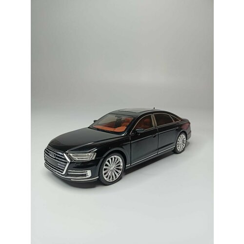 Коллекционная машинка игрушка металлическая Audi А8 для мальчиков масштабная модель 1:24 черный