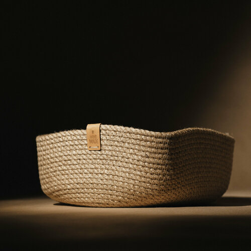 Квадратная плетеная корзина из джута 23 на 10 см