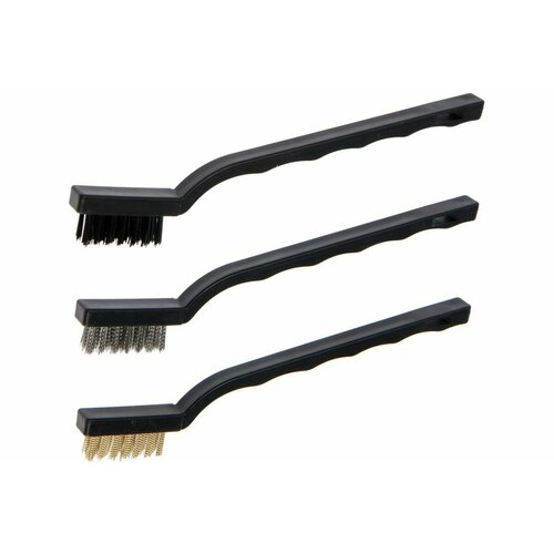 Набор щеток тундра металлических ручных пластиковые рукоятки малые 3 шт 1032387 136₽