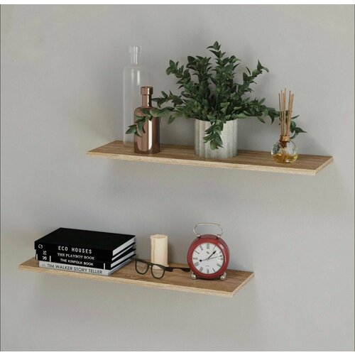 Полка настенная прямая навесная со скрытым монтажом - 2 шт, полка настенная прямая парящая. Комплект полок 2 шт 60х15х1,6