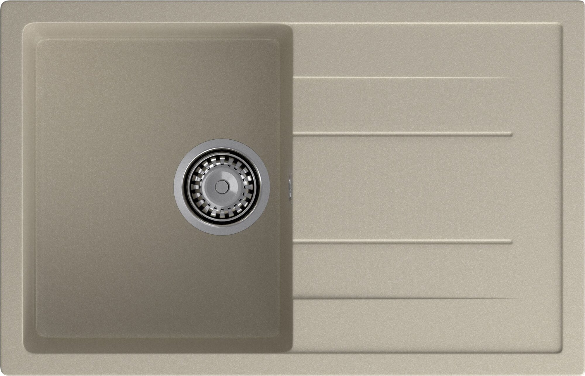 GRANFEST Мойка QUADRO 780L 1-чаша+крыло 770*495мм топаз арт. GF-