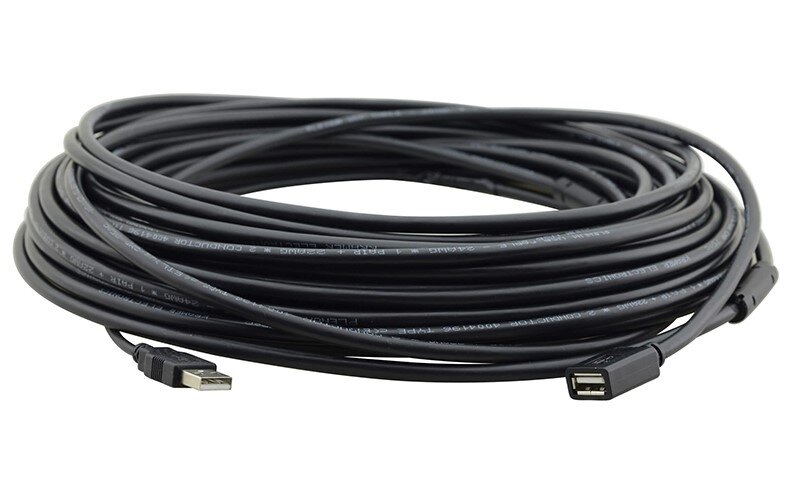 Кабель удлинительный USB A(M) – USB A(F) Kramer CA-UAM/UAF-35, активный, позолоченные контакты, 10.6 метра, v2.0