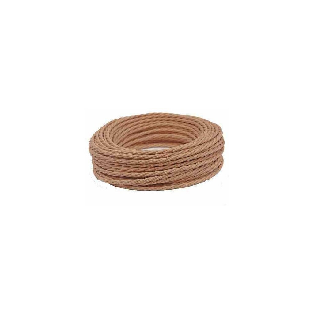 Витой ретро провод в тканевой оплетке Interior Wire 2х1.5 какао 30 м