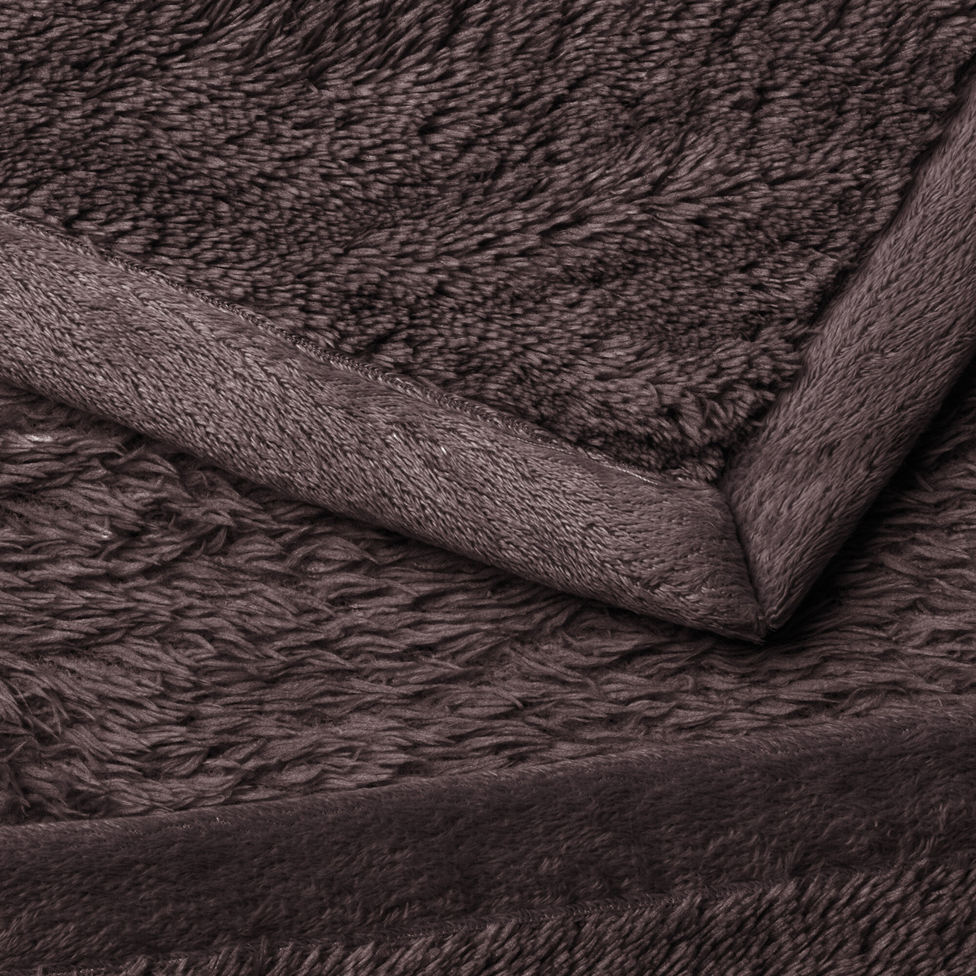 Плед DеNASTIA Тедди, 150 x 200 см, цвет темно-коричневый, T040135 — фото 1