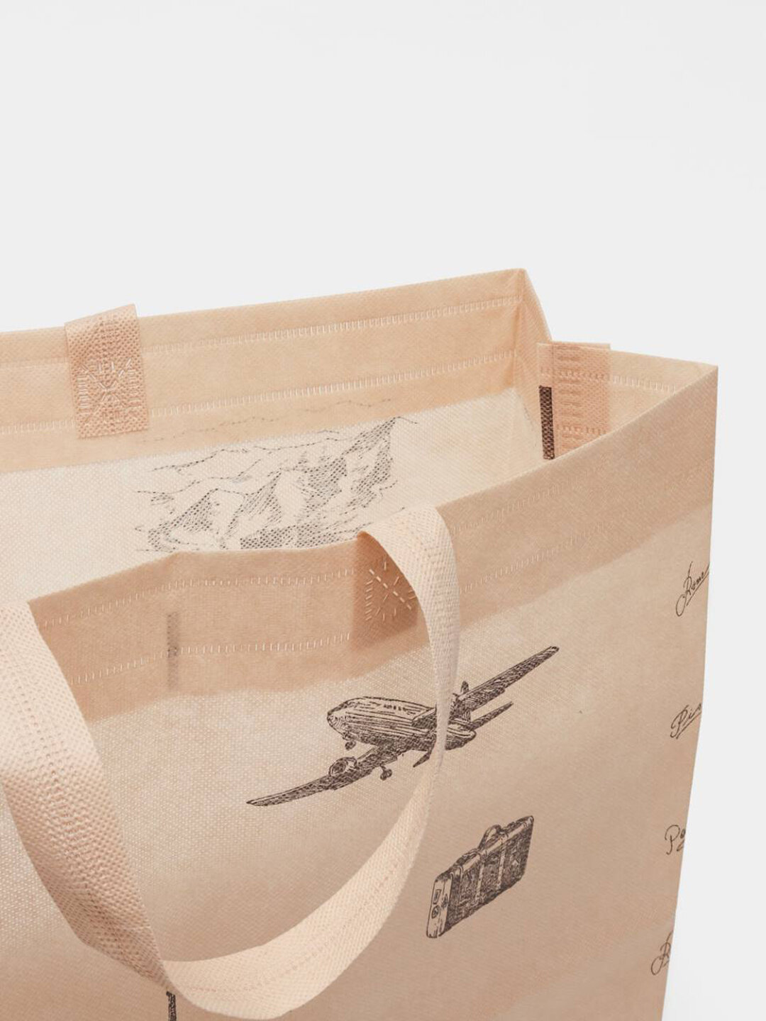 Сумка шоппер , бежевый/серый/белый — фото 1