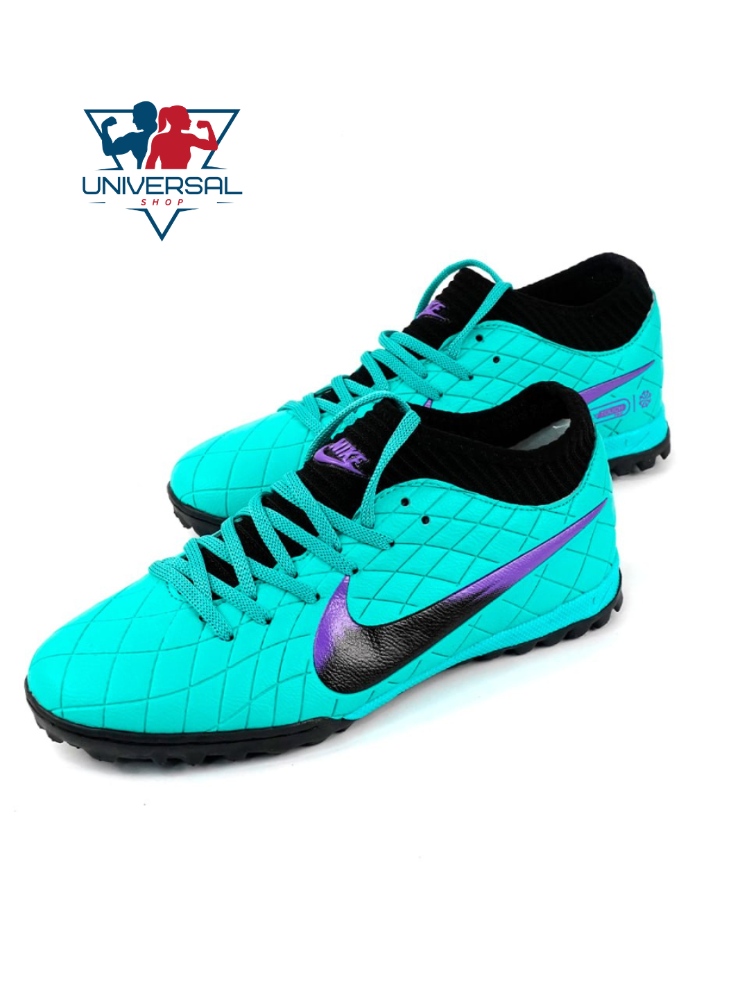 Бутсы NIKE, размер 43, черный, бирюзовый