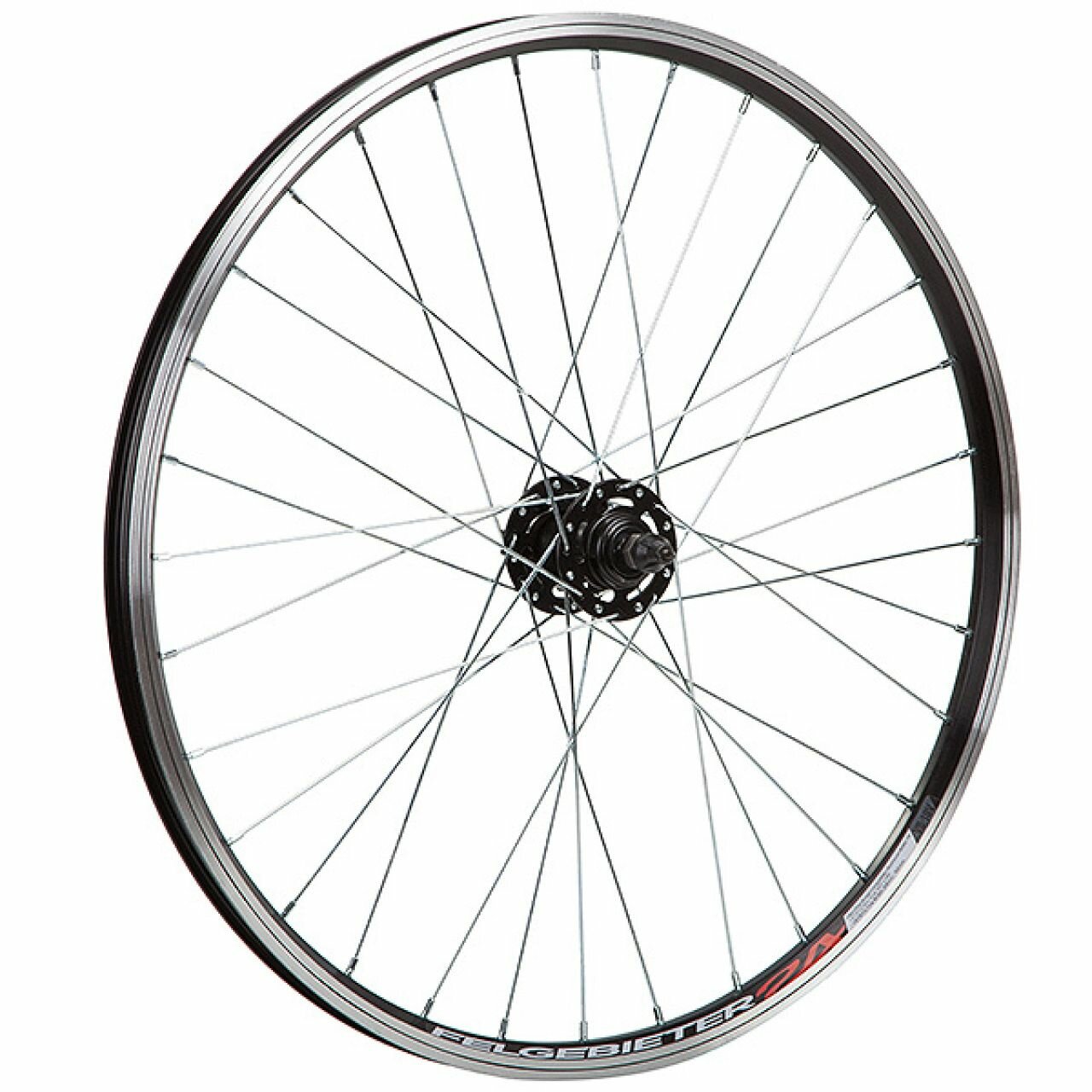 Колесо 24" переднее, двустен. обод 32 отв, втулка SF A22F сталь под диск 6 б. насып подшипники