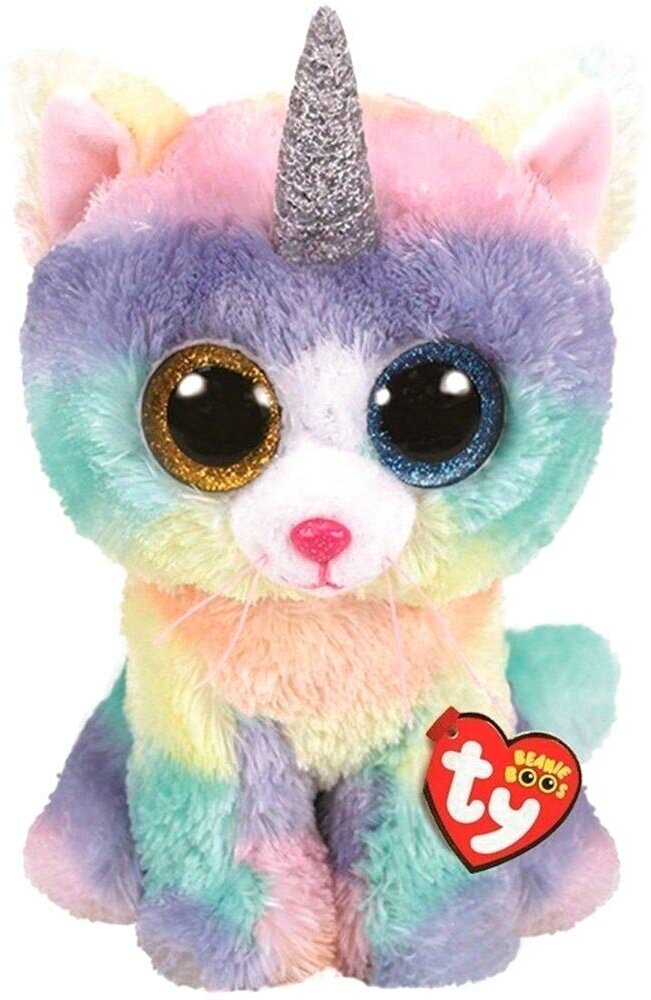 Ty Inc Мягкая игрушка Beanie Boo's 25 см Ty 36454 Кошка Heather с рогом