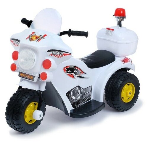 Купить Детский электромобиль Мотоцикл шерифа, цвет белый 4378618 .