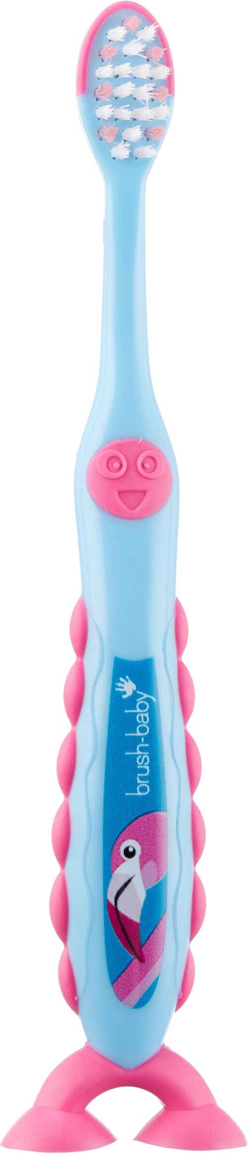 Brush-Baby FlossBrush NEW зубная щётка, 3-6 лет, Фламинго