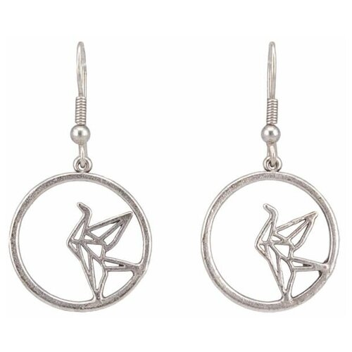 фото Серьги бижутерные оригами (замок-крючок, бижутерный сплав, серебристый) 54417 otokodesign