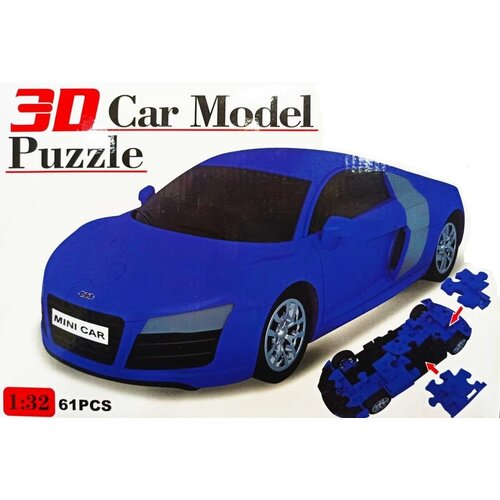 фото Пазл 3d abtoys модель автомобиля 61 деталь, масштаб 1:32 - ba2618-red