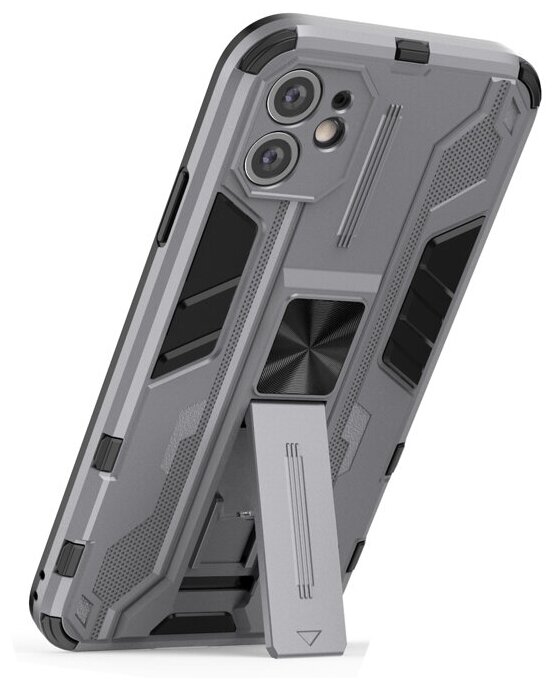 Противоударный чехол с подставкой Transformer для iPhone 11 серый