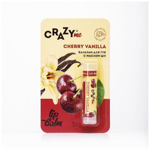 CRAZYme Бальзам для губ Cherry Vanilla Lip Balm с ароматом Вишневая Ваниль, 5 г