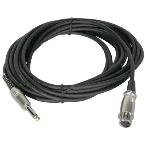 ACM1006BK Микрофонный кабель джек моно 6,3 - XLR3F (мама), 6 м микрофонный кабель jack 6 35 mono xlr 3pin f 5m черный