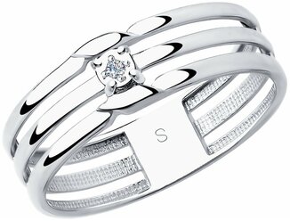 Кольцо из серебра с бриллиантом 87010024 SOKOLOV