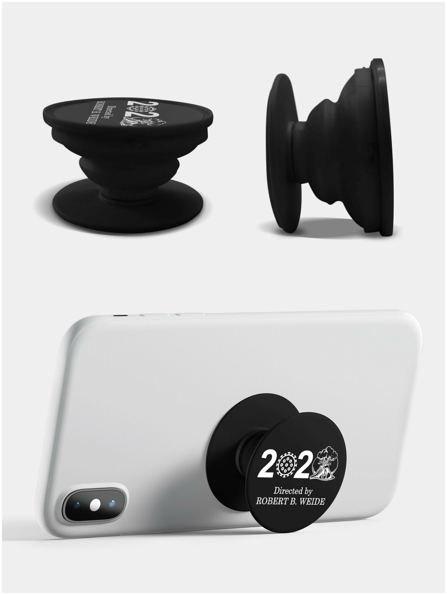 Держатель для телефона черный цвет "Попсокет" 2020 Сувенир с рисунком из акрила на подарок