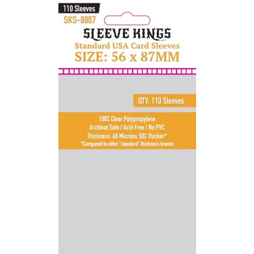 Протекторы для настольных игр Sleeve Kings Standard USA (56x87мм) - 110шт, 60 микрон