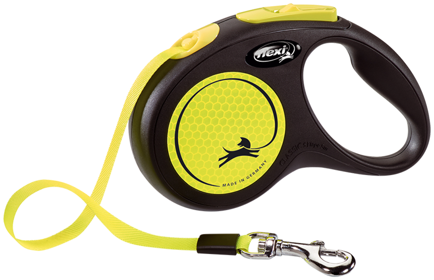 Поводок-рулетка Flexi New Neon tape S 5m 15kg yellow