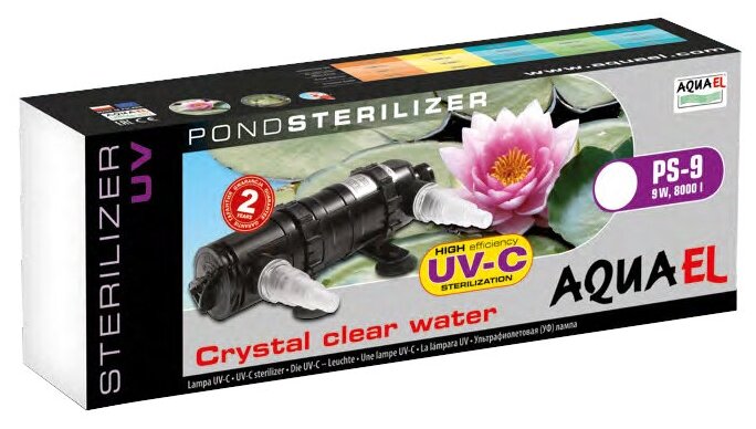 Стерилизатор AQUAEL STERILIZER UV PS 9W для пруда до 8 m? (11.5 Вт) - фотография № 2