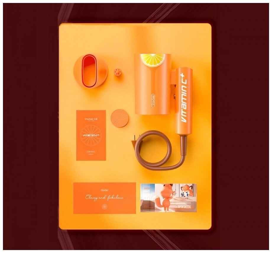 Showsee Фен ShowSee Electric Hair Dryer Vitamin C+ (VC100-A) - оранжевый - фотография № 6