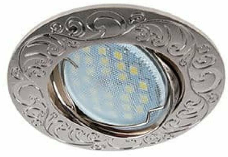 Ecola MR16 DL114 GU5.3 Светильник встр. литой поворотный Лианы Сатин-Хром 25x90 [FT1604EFF.]