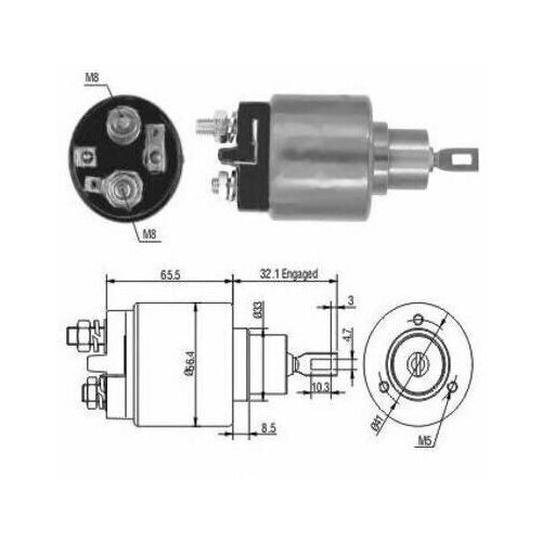 46002M_реле втягивающее! Audi 80/100/A4, VW Golf/Passat/Polo/LT/Transporter 91>